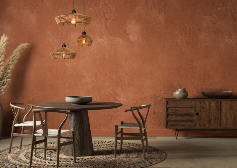 Lucide YUNKAI - Závesné svietidlo - Ø 60 cm - 3xE27 - Prírodné